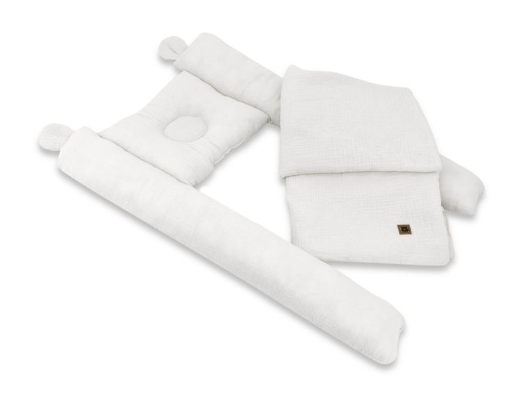 MimiNu, Duo, zestaw do gondoli, kosza Mojżesza, muślin, śmietanka