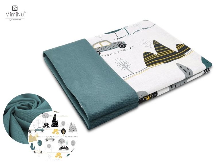 MimiNu, Dziecięca Podróż, Velvet, kocyk, zieleń nepalska, 75-100 cm