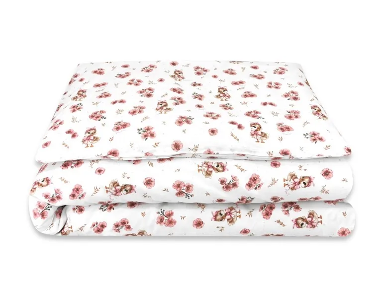 MimiNu, Kaczuszki, 2-częściowy komplet pościeli, pudrowy róż, 135-100 cm