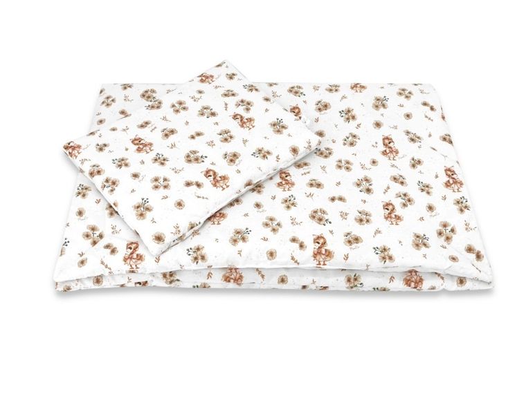 MimiNu, Kaczuszki, 2-częściowy komplet pościeli z wypełnieniem, beż, 100-75 cm