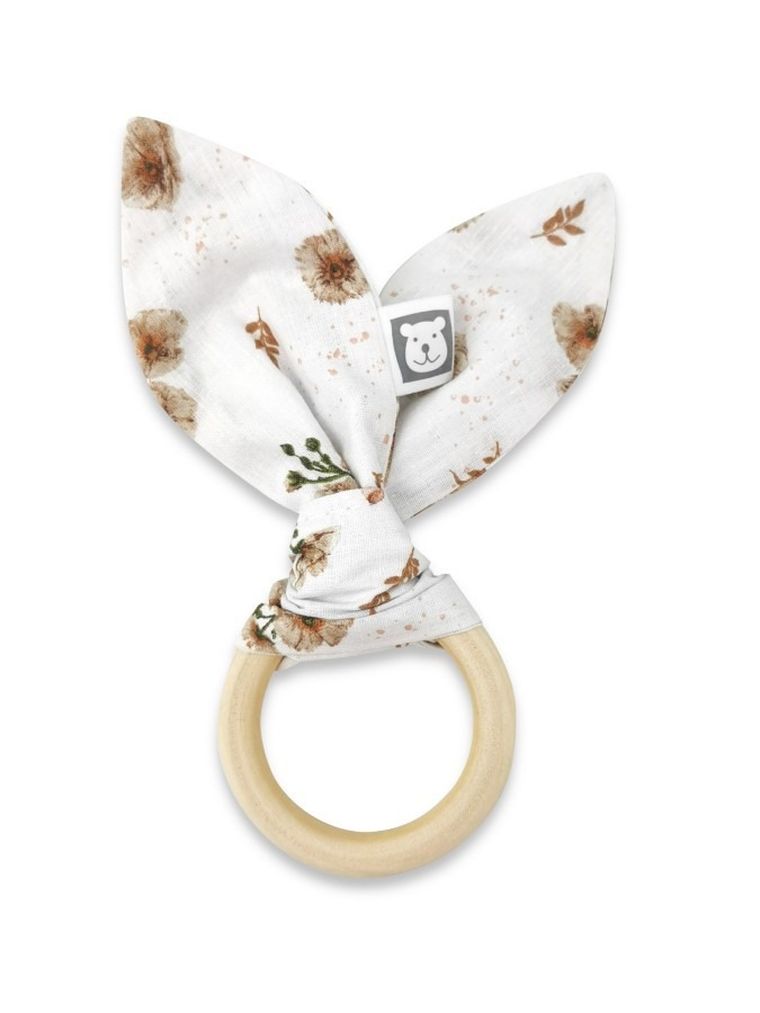 MimiNu, Kaczuszki, gryzak bawełniany, beż, 16-12 cm