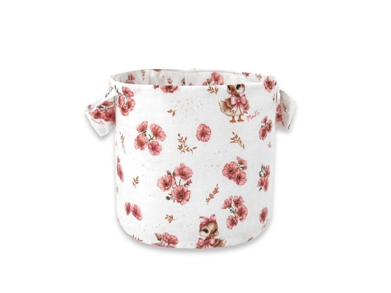 MimiNu, Kaczuszki, koszyk na zabawki z uszami, pudrowy róż