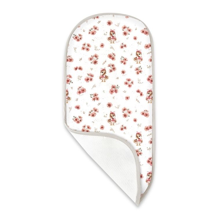 MimiNu, Kaczuszki, materac do gondoli z siateczki 3D, pudrowy róż