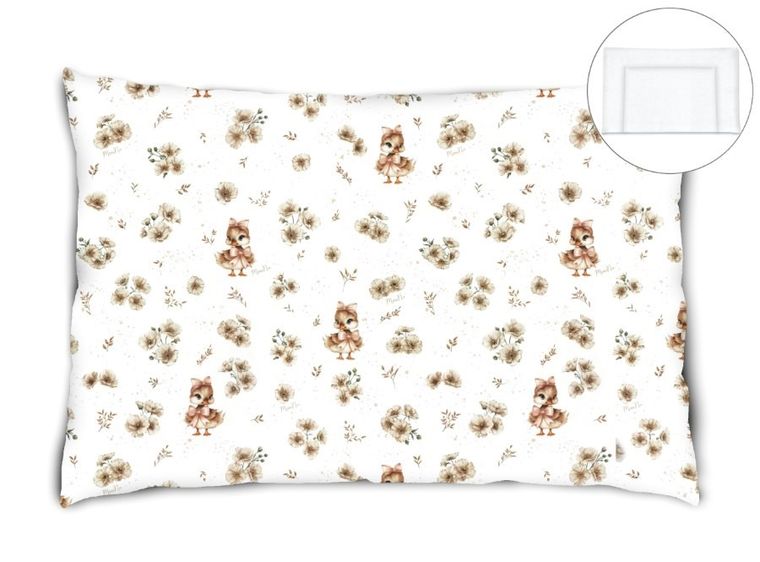 MimiNu, Kaczuszki, poduszka z poszewką, beż, 40-60 cm