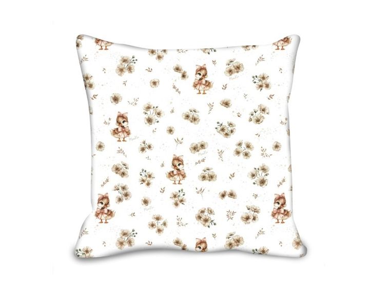 MimiNu, Kaczuszki, poszewka bawełniana, beż, 40-40 cm