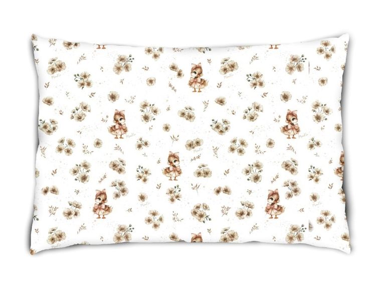 MimiNu, Kaczuszki, poszewka bawełniana, beż, 60-40 cm