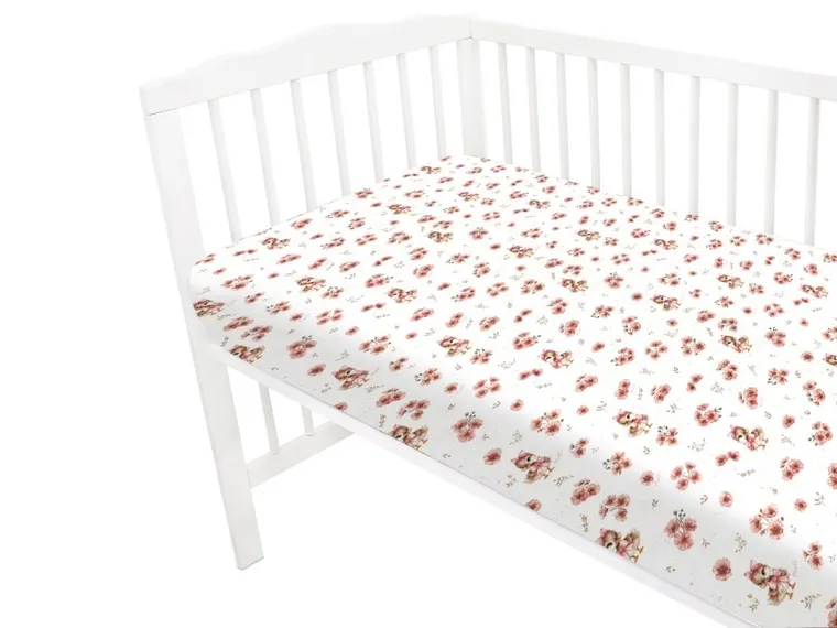 MimiNu, Kaczuszki, prześcieradło, pudrowy róż, 60-120 cm