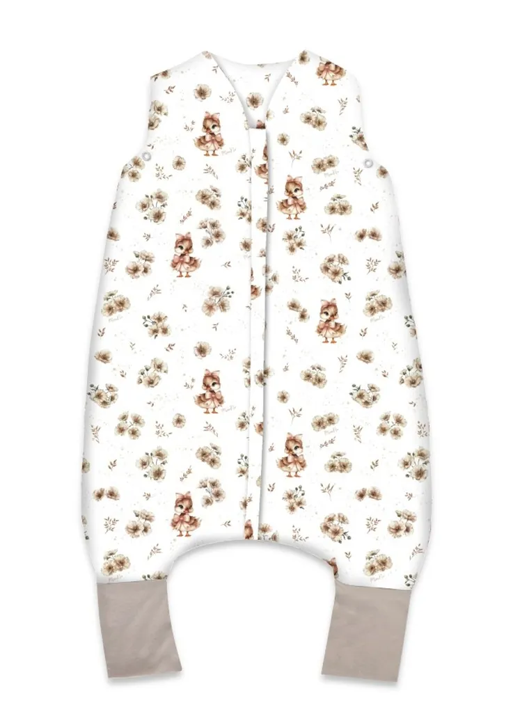 MimiNu, Kaczuszki, śpiworek do spania z nogawkami, beż, letni, TOG 0.5, rozmiar S, 1-2.5 l