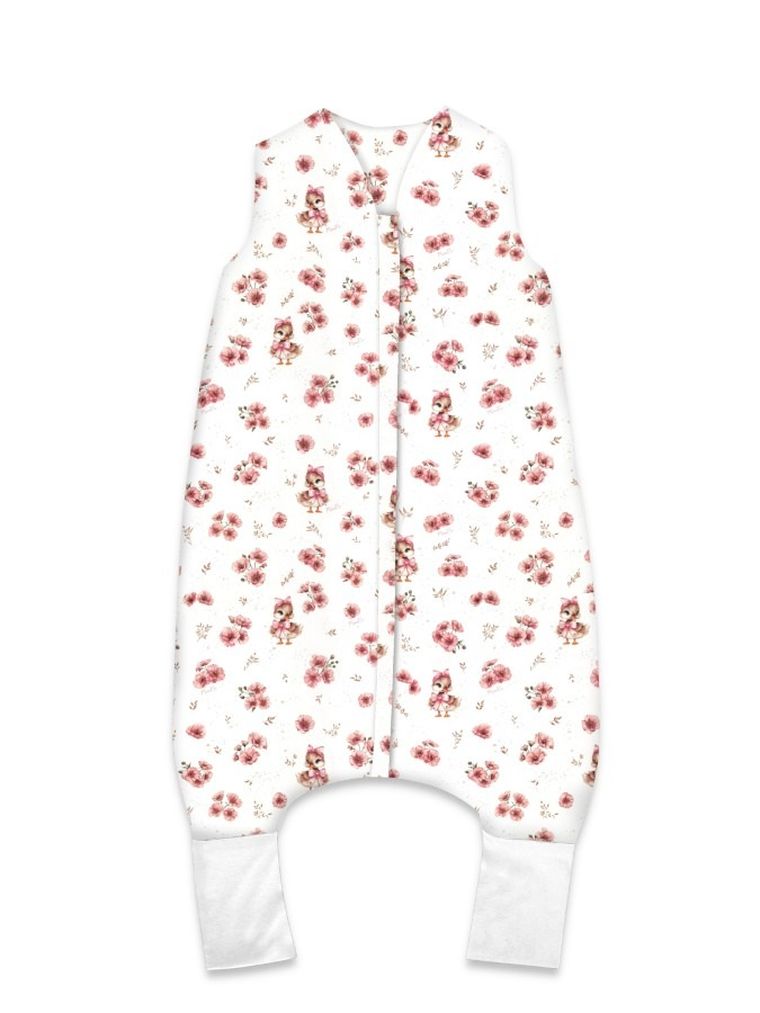 MimiNu, Kaczuszki, śpiworek do spania z nogawkami, pudrowy róż, letni, TOG 0.5, rozmiar M, 2-6 l