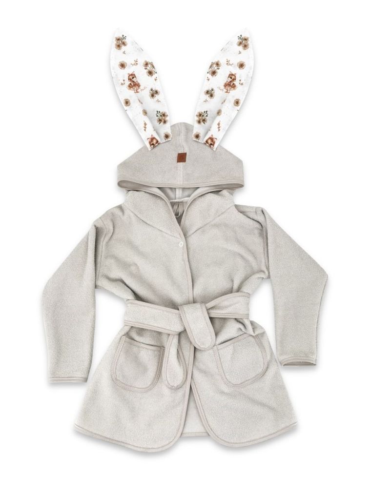 MimiNu, Kaczuszki, szlafrok termofrotte, beż, rozmiar 98-104