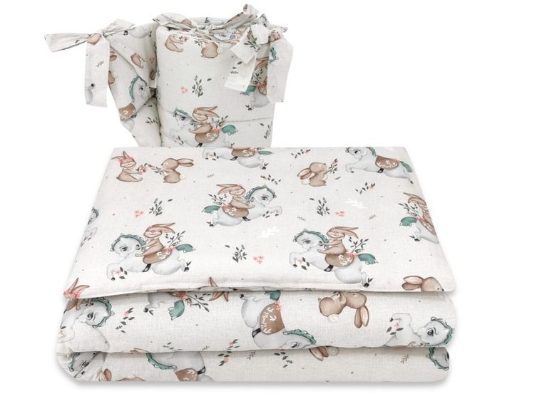 MimiNu, Karuzela, 3-częściowy komplet pościeli, 135-100 cm