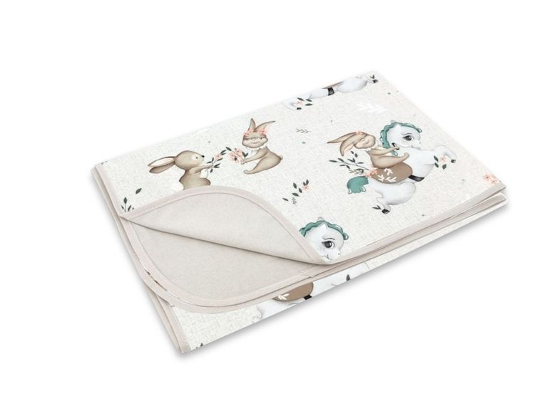 MimiNu, Karuzela, lekki kocyk dziecięcy, jersey, beż, 75-100 cm