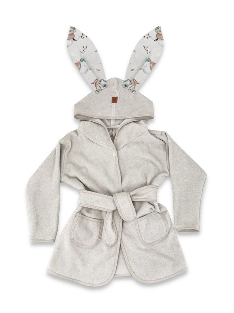 MimiNu, Karuzela, szlafrok termofrotte, beż, rozmiar 98-104