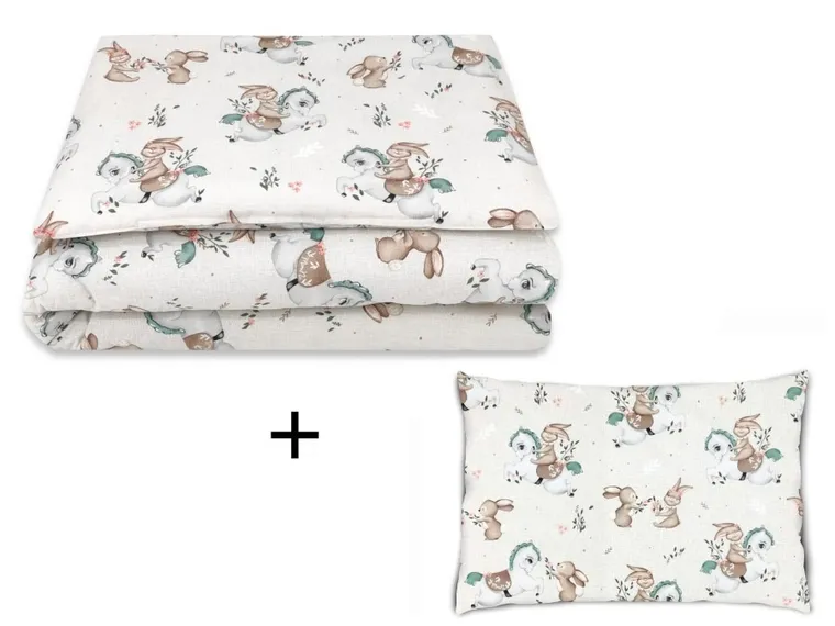 MimiNu, Karuzela, Trio, 3-częściowy komplet pościeli, 135-100 cm