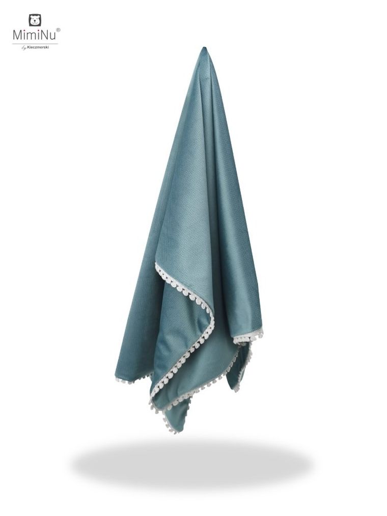 MimiNu, kocyk z chwostami, velvet, zieleń nepalska, 75-100 cm