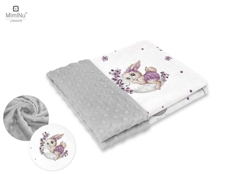 MimiNu, Lili, kocyk, minky, wrzos, 75-100 cm