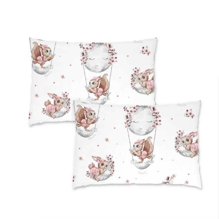 MimiNu, Lili, poszewka bawełniana, 40-60 cm, pudrowy róż, 2 szt.