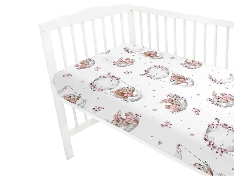 MimiNu, Lili, prześcieradło, pudrowy róż, 120-60 cm