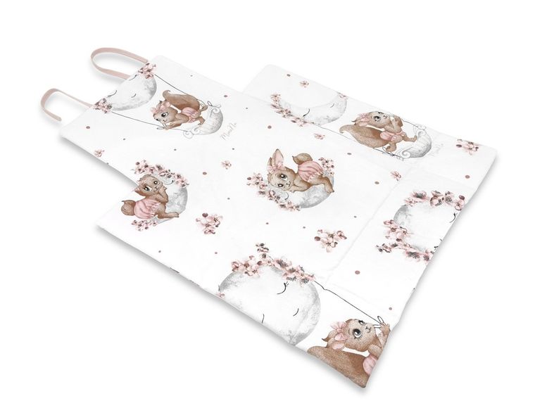 MimiNu, Lili, przewijak mobilny, bawełna, pudrowy róż, 70-50 cm