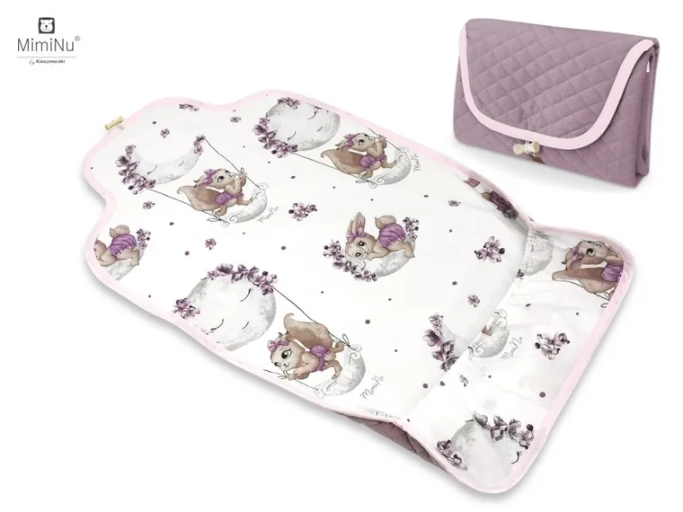 MimiNu, Lili, przewijak turystyczny, velvet pikowany, wrzos