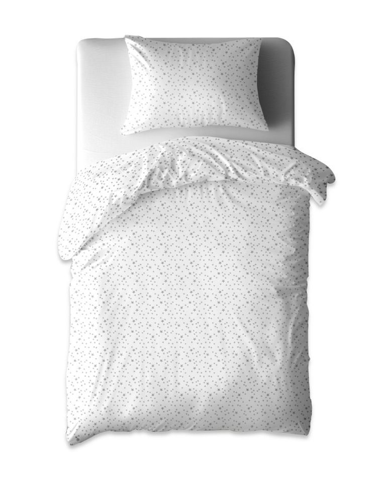 MimiNu, Mini gwiazdki szare, 2-częściowy komplet pościeli, 140-200 cm + 70-80 cm