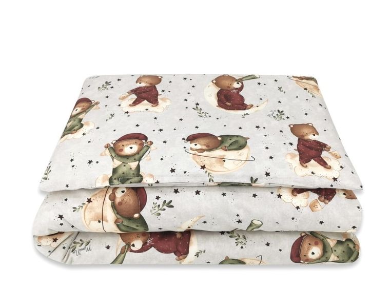 MimiNu, Miś na Księżycu, 2-częściowy komplet pościeli, 120-90 cm