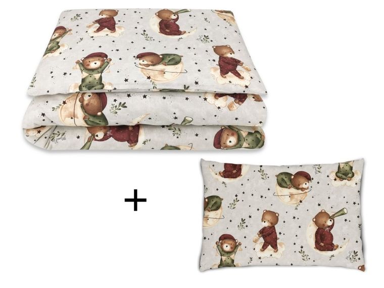 MimiNu, Miś na Księżycu, 3-częściowy zestaw pościeli, 100-135 cm