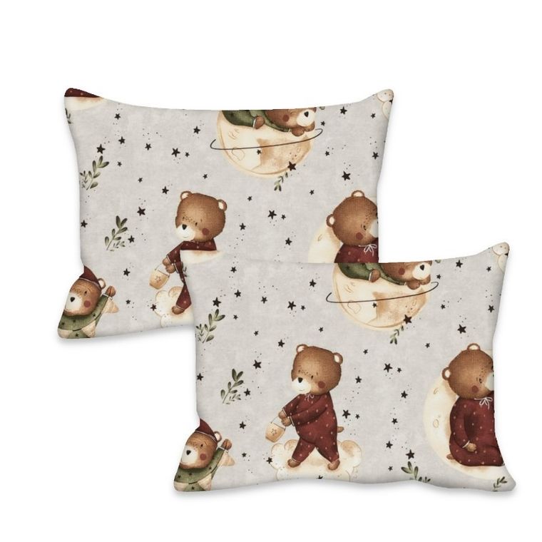 MimiNu, Miś na Księżycu, poszewka na poduszkę, 30-40 cm, 2 szt.