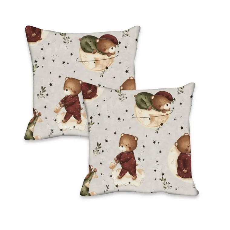 MimiNu, Miś na Księżycu, poszewka na poduszkę, 40-40 cm, 2 szt.
