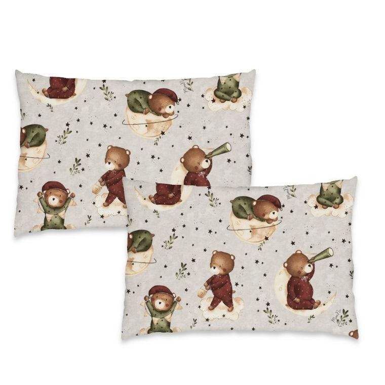 MimiNu, Miś na Księżycu, poszewka na poduszkę, 40-60 cm, 2 szt.