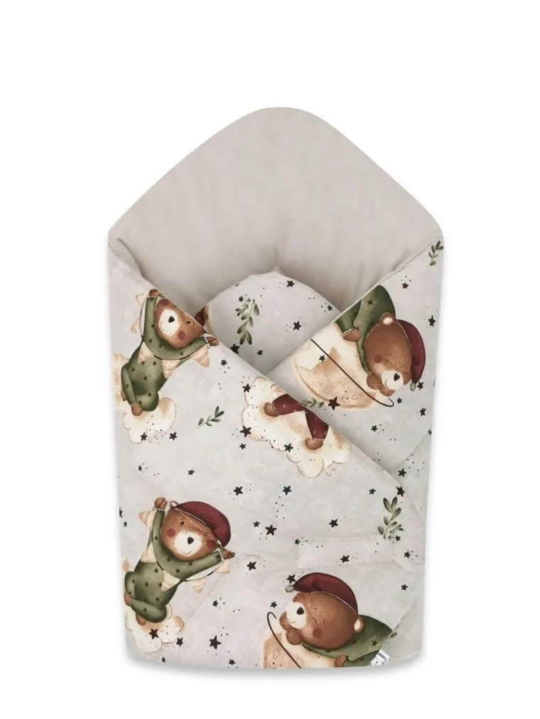 MimiNu, Miś na Księżycu, rożek niemowlęcy, beż, 75-75 cm