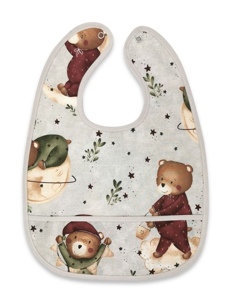 MimiNu, Miś na Księżycu, śliniak dla przedszkolaka z kieszonką, wodoodporny