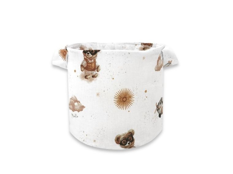 MimiNu, Misie, koszyk na zabawki z uszami, beż