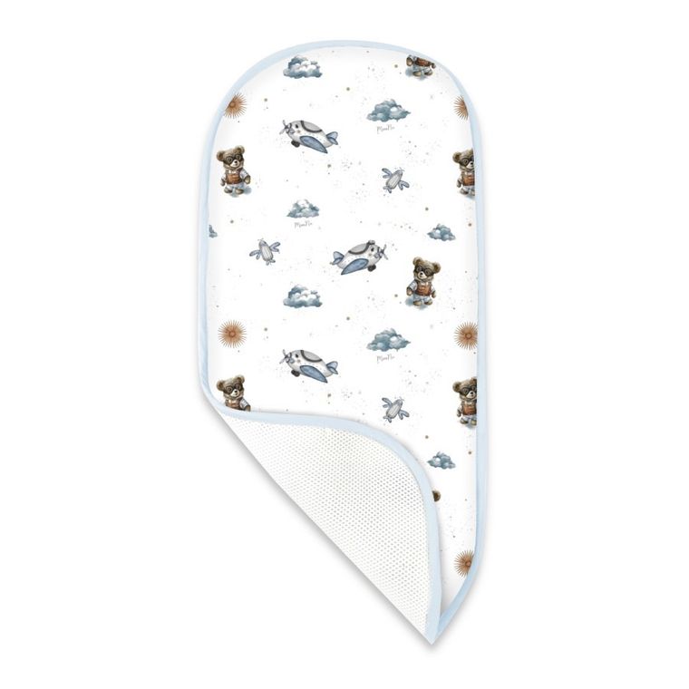 MimiNu, Misie, materac do gondoli z siateczki 3D, błękit