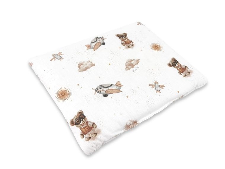 MimiNu, Misie, płaska poduszka, beż, 30-40 cm