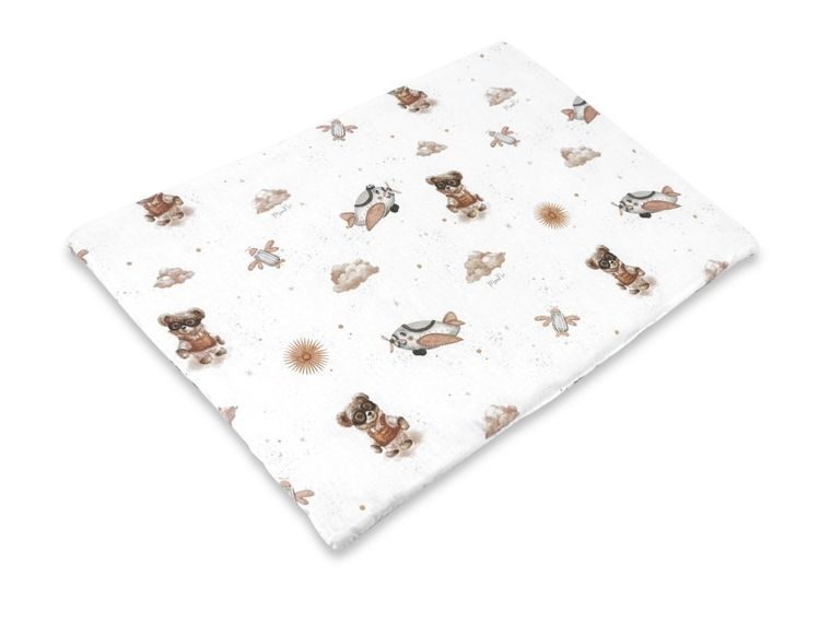 MimiNu, Misie, płaska poduszka, beż, 60-40 cm