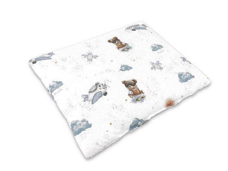 MimiNu, Misie, płaska poduszka, błękit, 30-40 cm