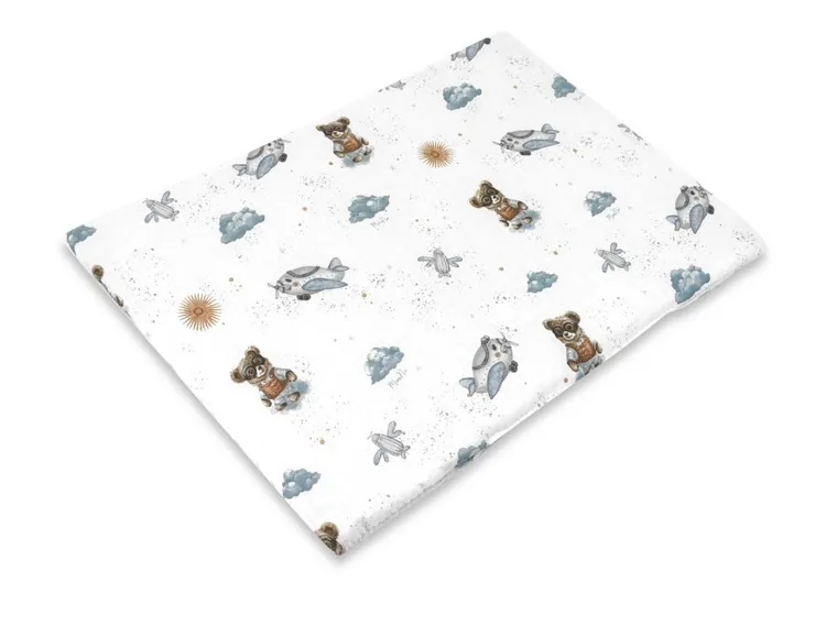 MimiNu, Misie, płaska poduszka, błękit, 60-40 cm