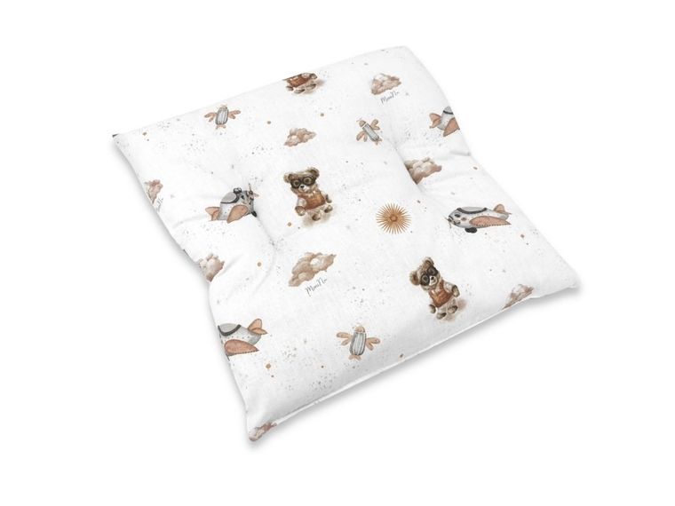 MimiNu, Misie, poduszka bawełniana, beż, 40-40 cm