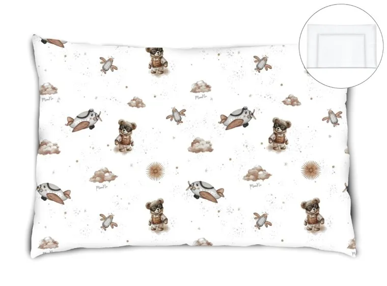 MimiNu, Misie, poduszka z poszewką, beż, 40-60 cm