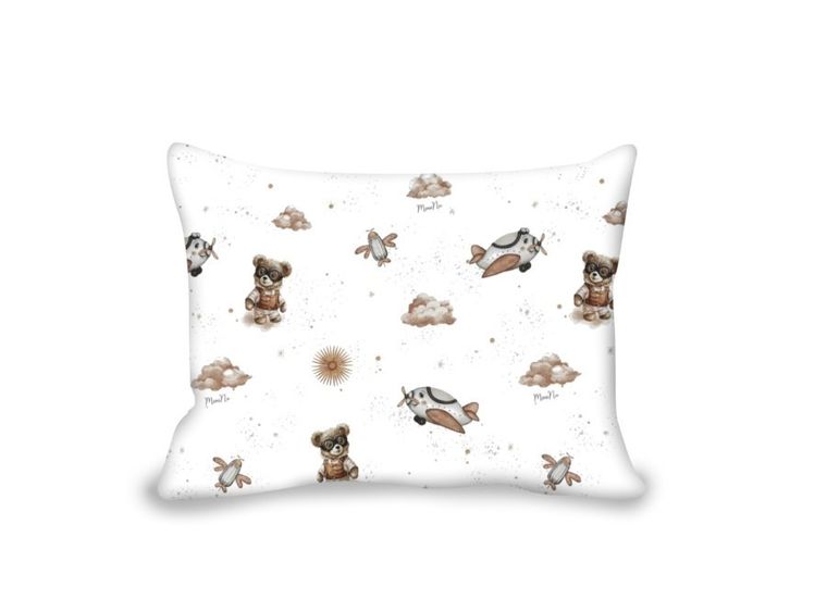 MimiNu, Misie, poszewka bawełniana, beż, 40-30 cm