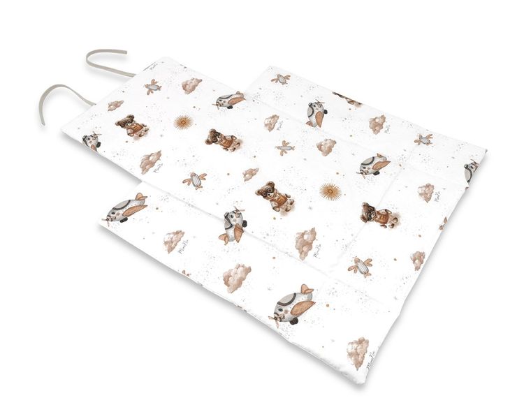 MimiNu, Misie, przewijak mobilny, bawełna, beż, 70-50 cm