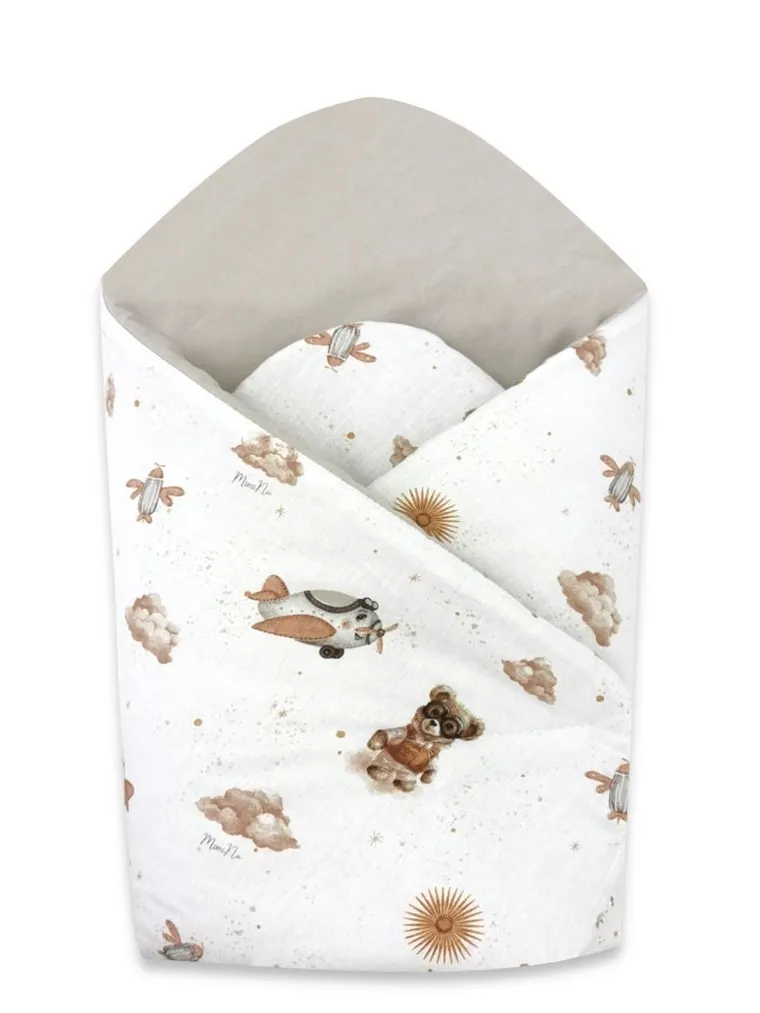 MimiNu, Misie, rożek niemowlęcy, beż, 75-75 cm