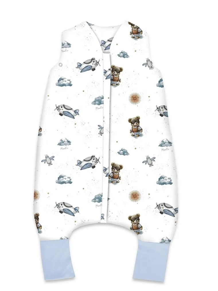 MimiNu, Misie, śpiworek do spania z nogawkami, błękit, całoroczny, TOG 1.5-1.75, rozmiar S, 1-2,5 l