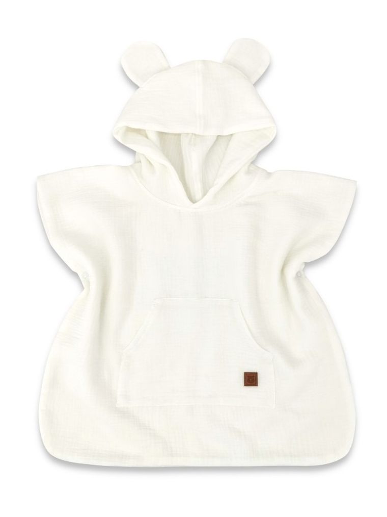 MimiNu, muślinowe ponczo plażowe, szybkoschnące, śmietanka, 4-7 l.