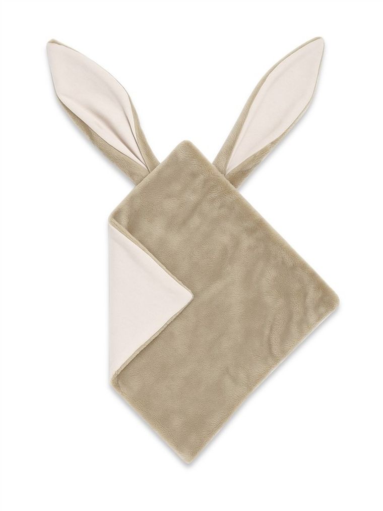 MimiNu, NewMinky, szmatka sensoryczna z uszami, nugat+beż, 30-30 cm