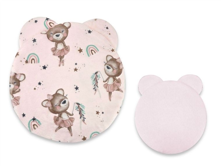MimiNu, NewMinky, Teddy, poduszeczka płaska, little ballerina + pudrowy róż, 30 cm