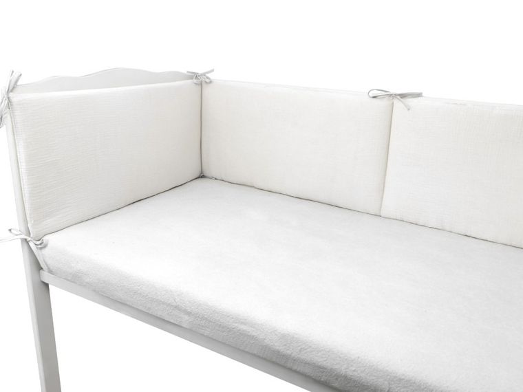 MimiNu, ochraniacz do łóżeczka, muślin, śmietanka, 180-30 cm