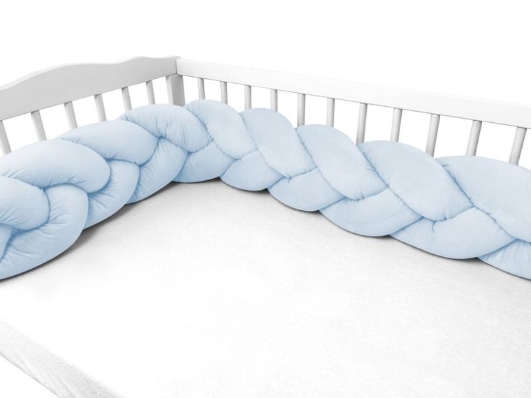 MimiNu, ochraniacz warkocz, velvet, błękit, 240-250 cm