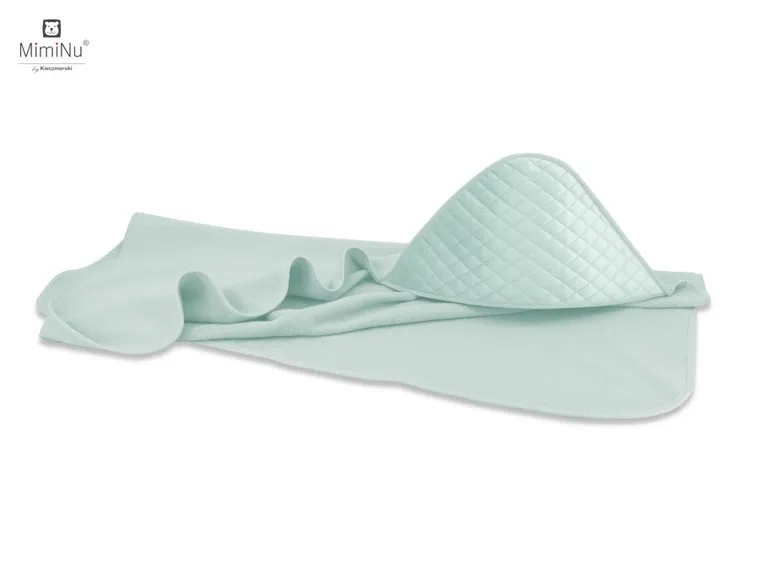 MimiNu, okrycie kąpielowe, termofrotte, velvet pikowany, zimna mięta, 100-100 cm